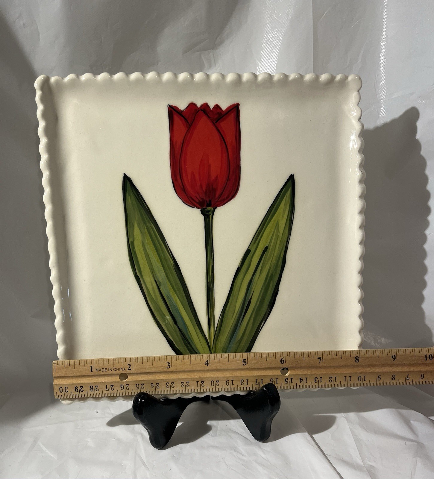 Heather Lane Pottery Stamped Markers Mark Dish Of The Month April Tulip Design