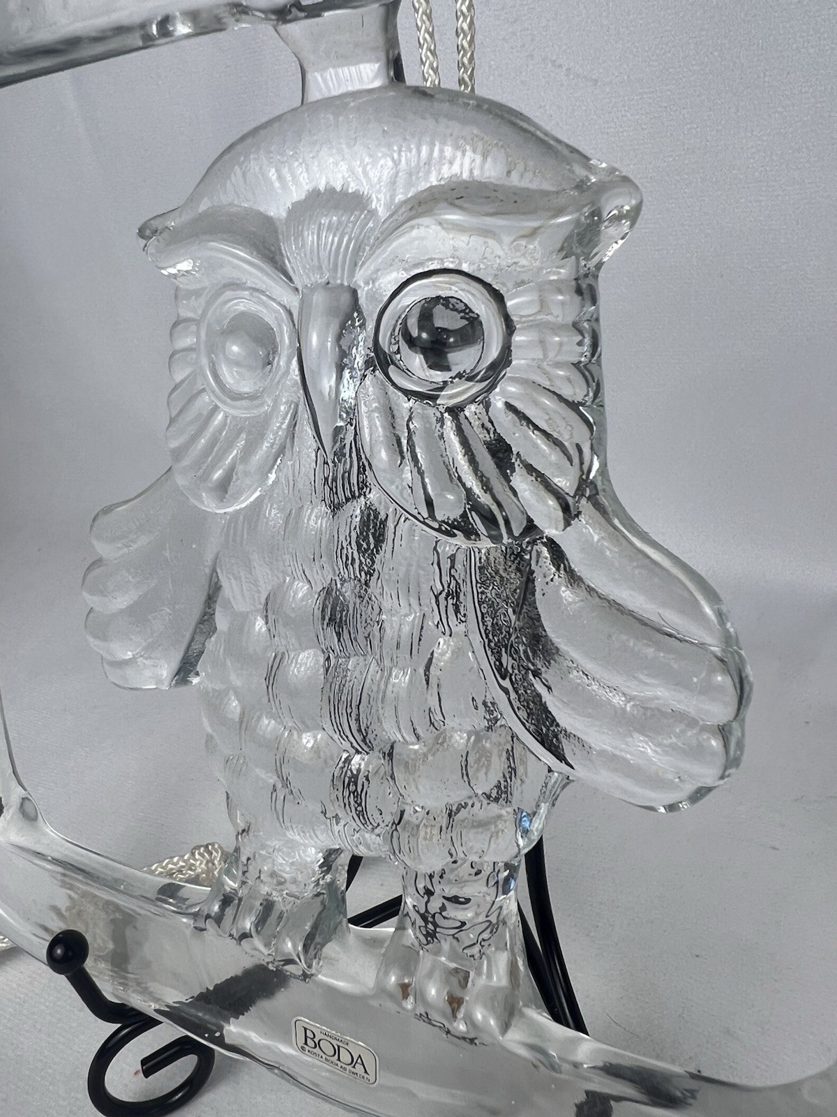 Kosta Boda Glass Owl Suncatcher by Bertil Vallien – Swedish Art Glass