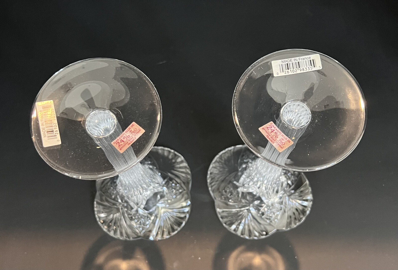 Vtg 2 Cristal D’Arques Paris Vincennes Crystal Chandeliers Candlesticks In Box