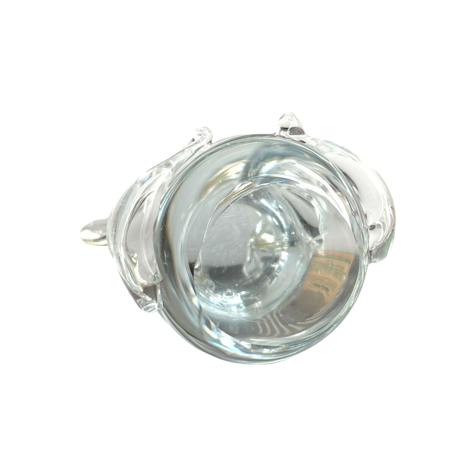 Glass Mouse Figurine Paperweight Clear Mouse Polished Bottom Few Bubbles