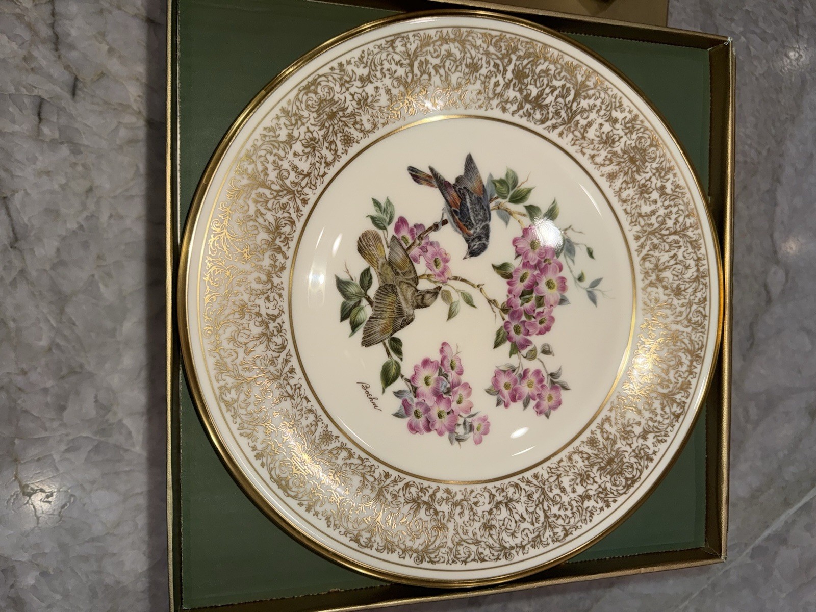 Lenox Boehm Birds Limited Edition 24K Gold complete set of 8 Plates 1974