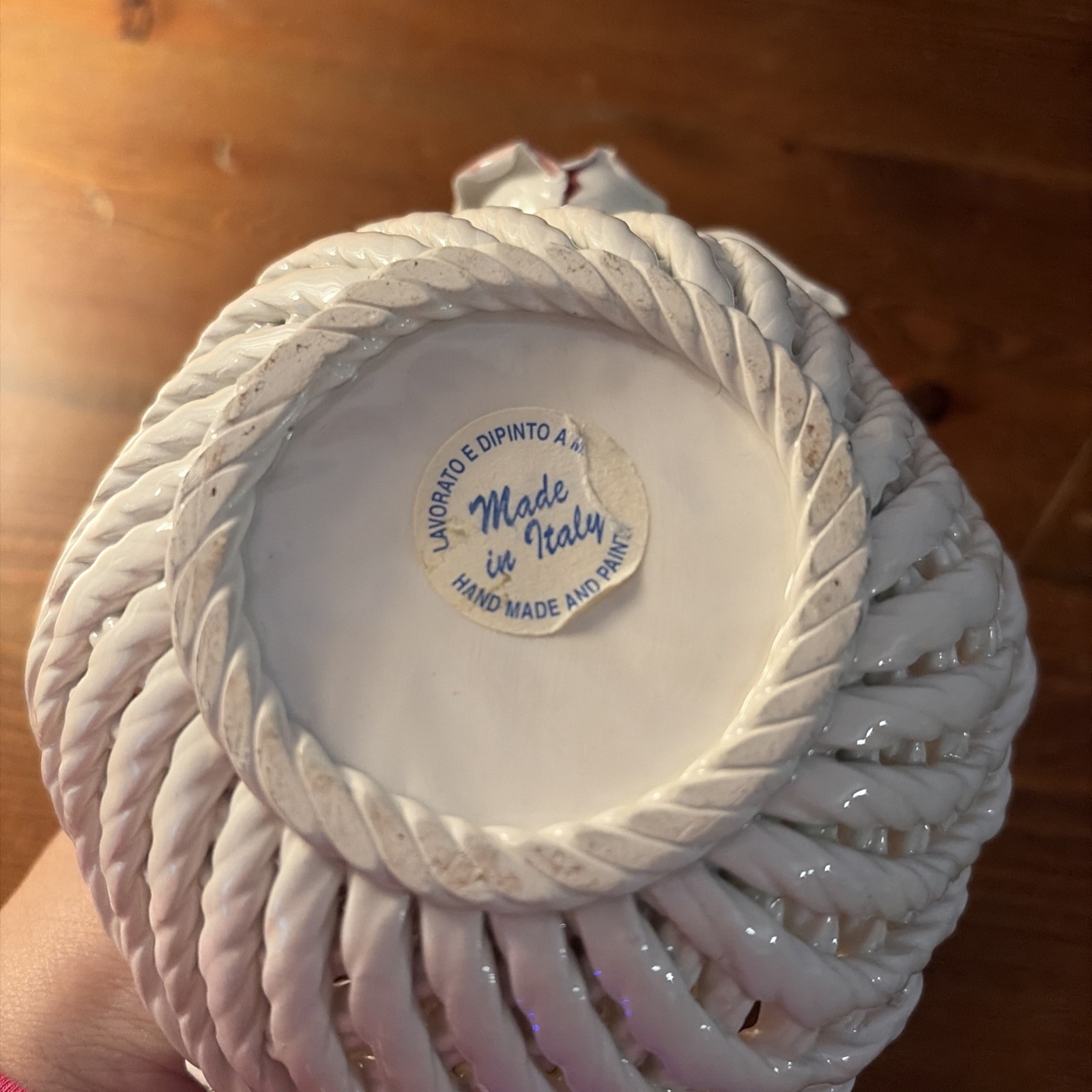 Ceramic Woven Basket Made in Italy ￼