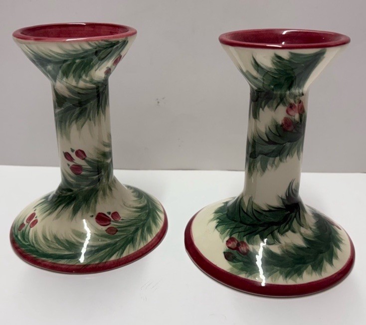 Gail Pittman Vintage Candle Holders Pair 1993 Southern Living