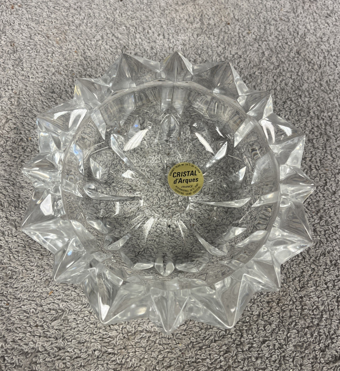 Cristal D’Arques France 24% Lead Crystal Ashtray Bowl