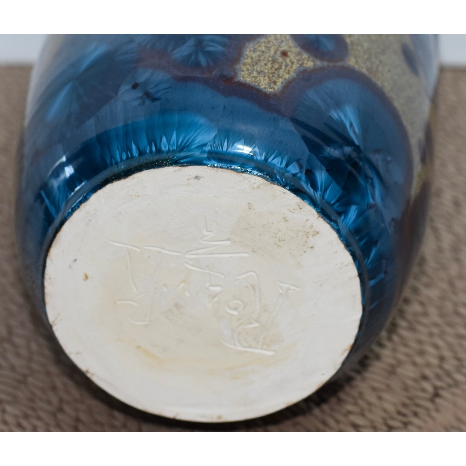Signed Arts & Crafts Revival Crystalline Glaze Studio Pottery / Porcelain Vase