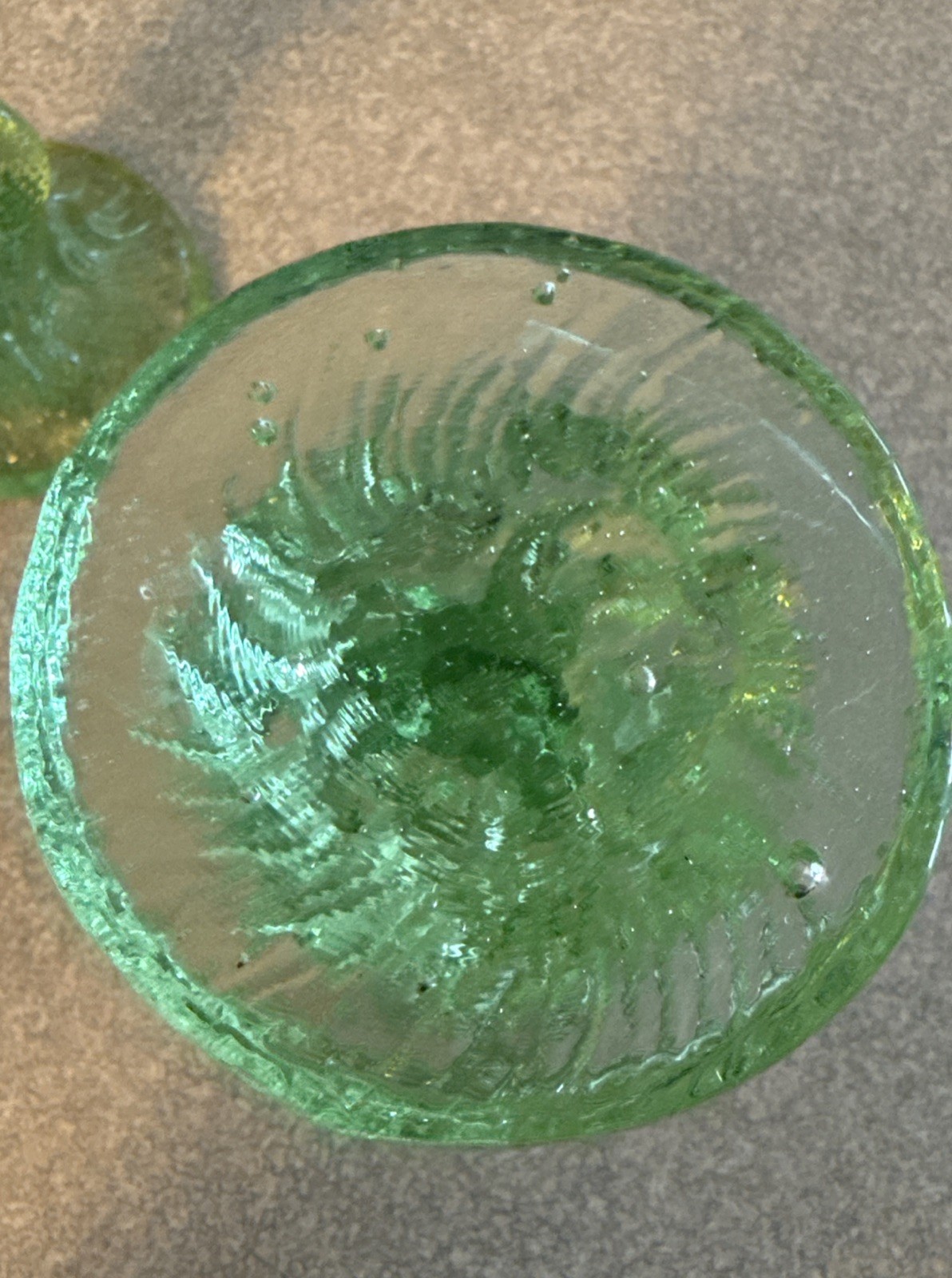 Fire & Light Celery Mermaid Candle Holders Signed Recycled Glass Pair