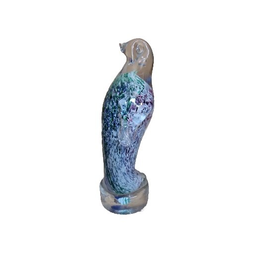 Murano Style Multi Color Art Glass PENGUIN Figurine Paperweight 6” Winter