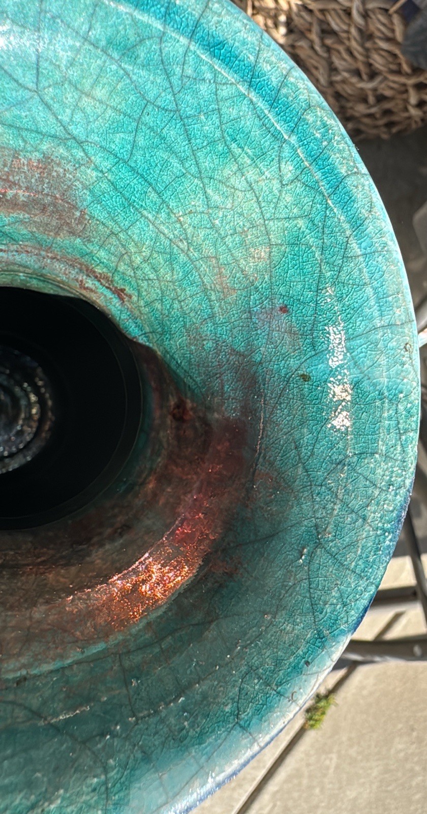 Vtg Scott Wilson 2004 Vibrant Peacock Colors RAKU 13.5” Vase Signed by Artist