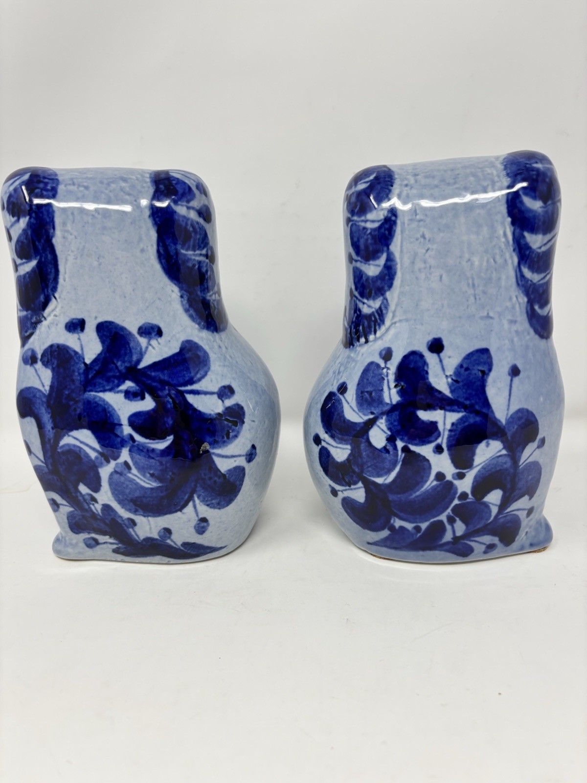 Lisa Larson Rare 60’s Blue Poodle Dog Bookends Left And Right Ceramic Pudlar