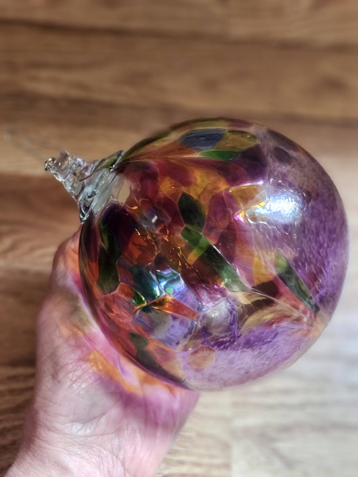 16 inch Purple Multi Blown Glass Spirit Ball