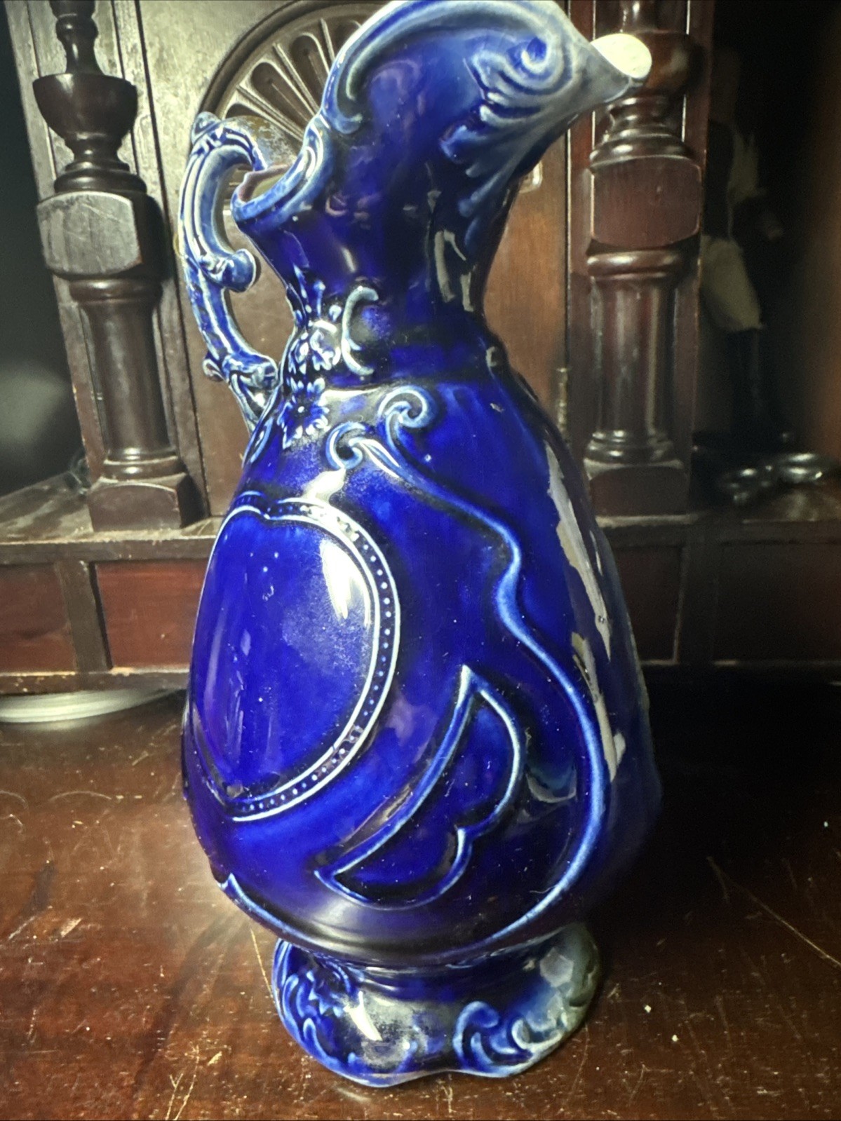 Antique 8 1/4 inches tall Cobalt Blue Vase Royal Vienna