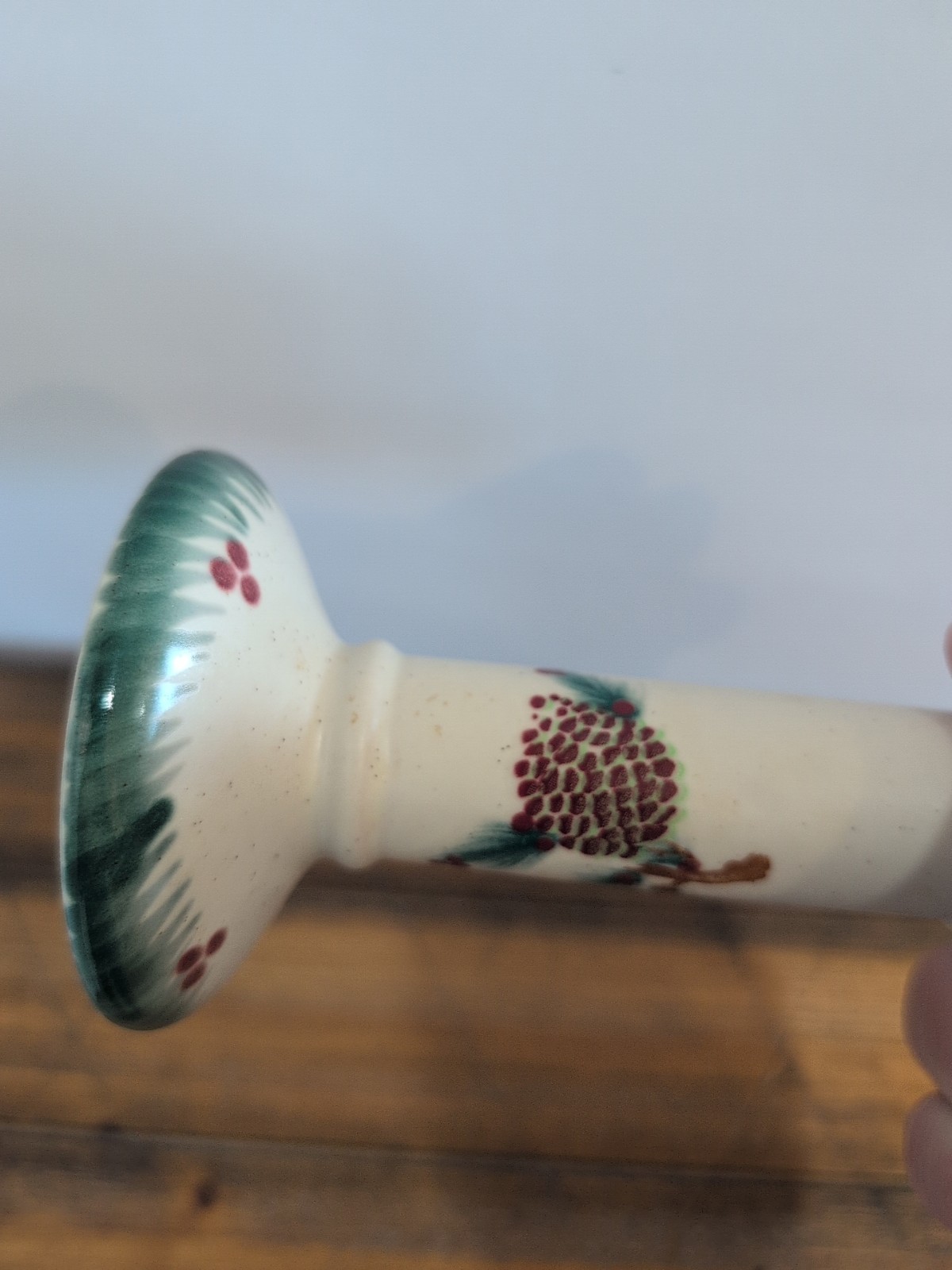Vintage Hermitage Pottery Christmas Pine 5.75″ Candlestick Holder Replacement