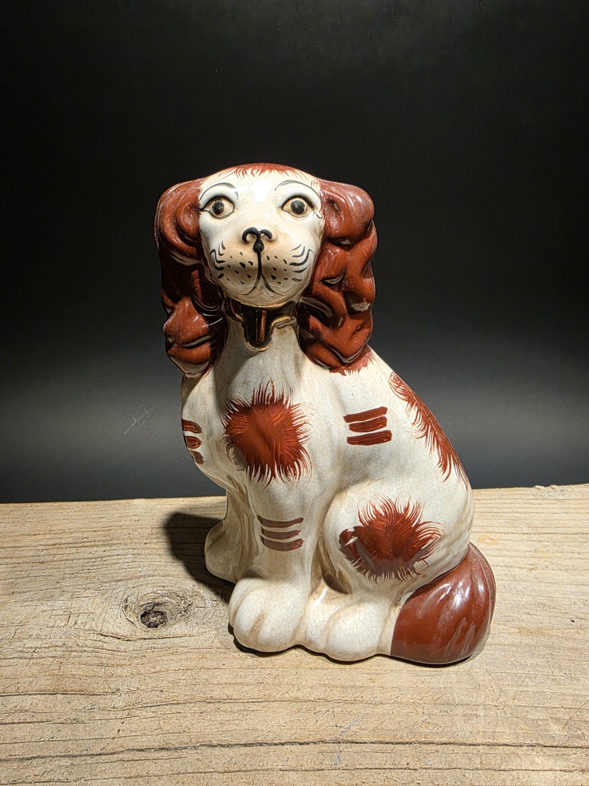 8″ Antique Vintage Style Red Staffordshire Spaniel Dog Figurine
