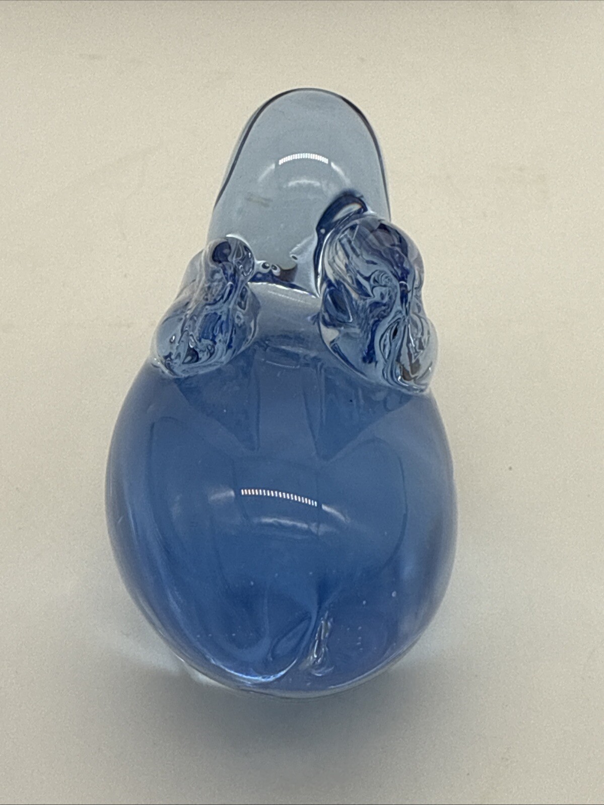 US Commemorative Fine Art Gallery COBALT BLUE Glass BUNNY 3” Paper Weight