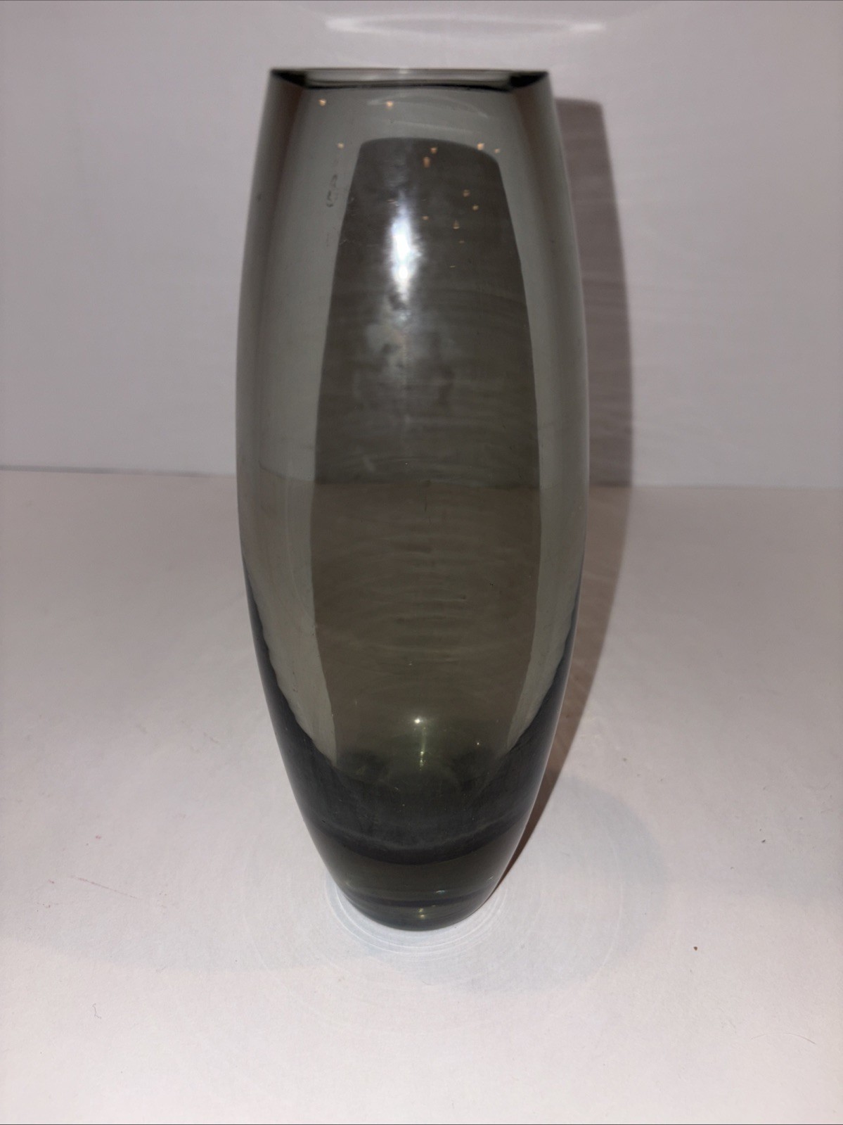 Holmegaard Per Lutken Art Glass Vase Danish Modern Gray Smoked Translucent As Is