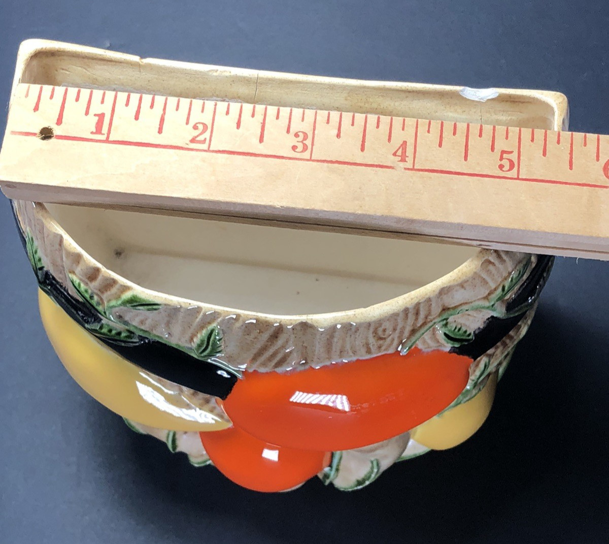 Vintage Ceramic Mushroom Wall Pocket Planter Handmade Pottery Retro 1970’s Decor