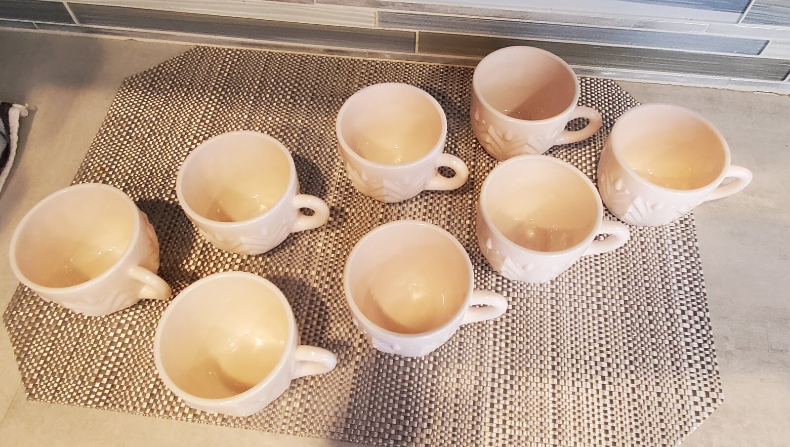 Jeannette Shell Pink Milk Glass Punch Cups 5 oz (set of 8)