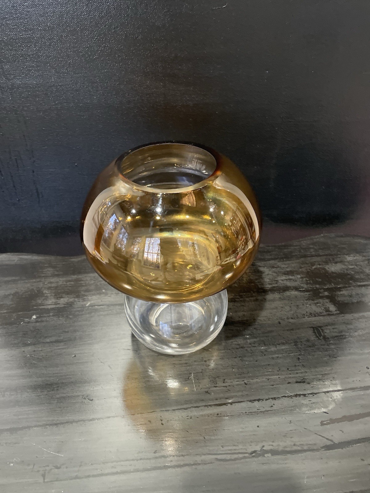 Golden Horizon Glass Sculpture Vase Hand Blown Glass