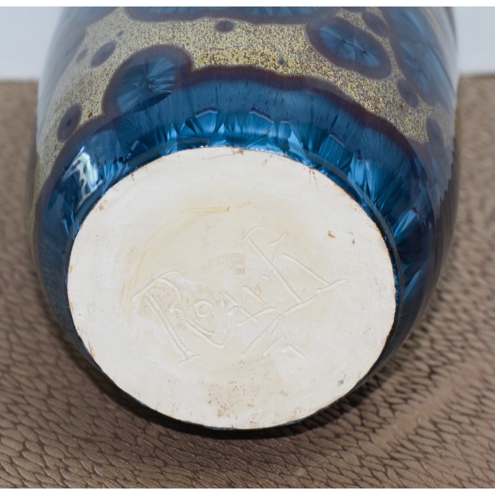 Signed Arts & Crafts Revival Crystalline Glaze Studio Pottery / Porcelain Vase