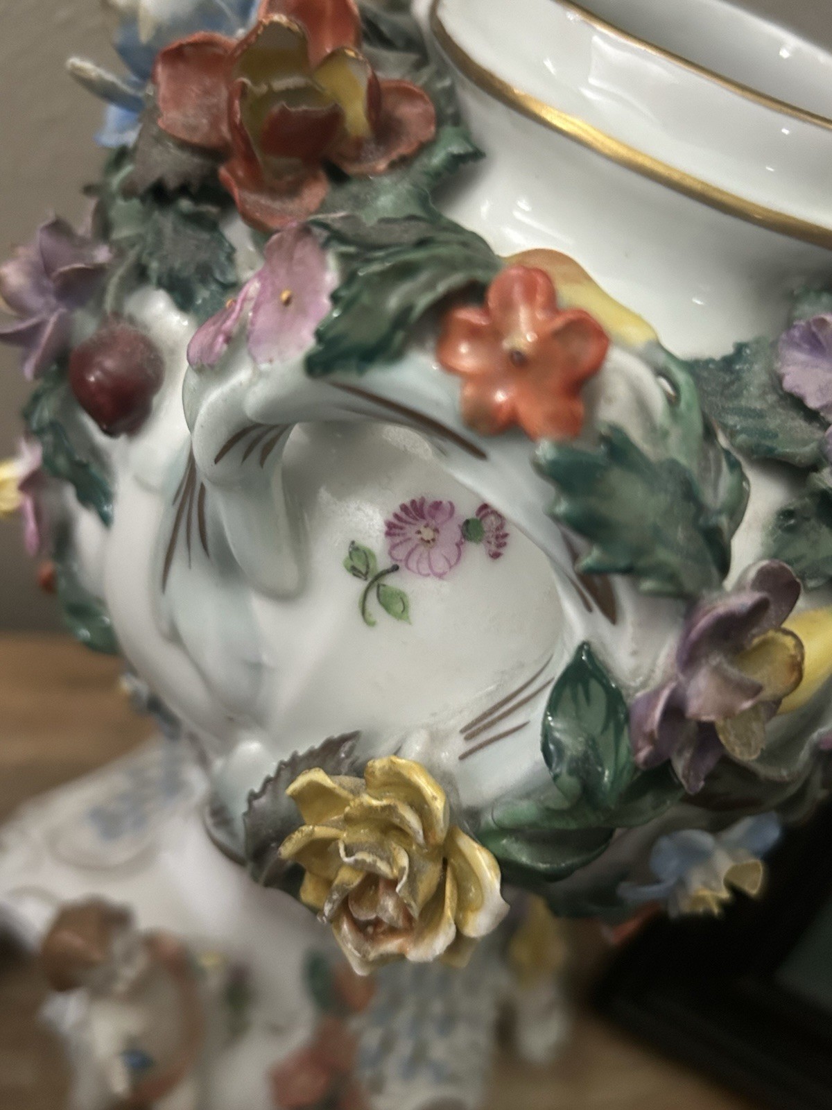 Rare Rococo Dresden Potschappel Large Urn Early 20th Century