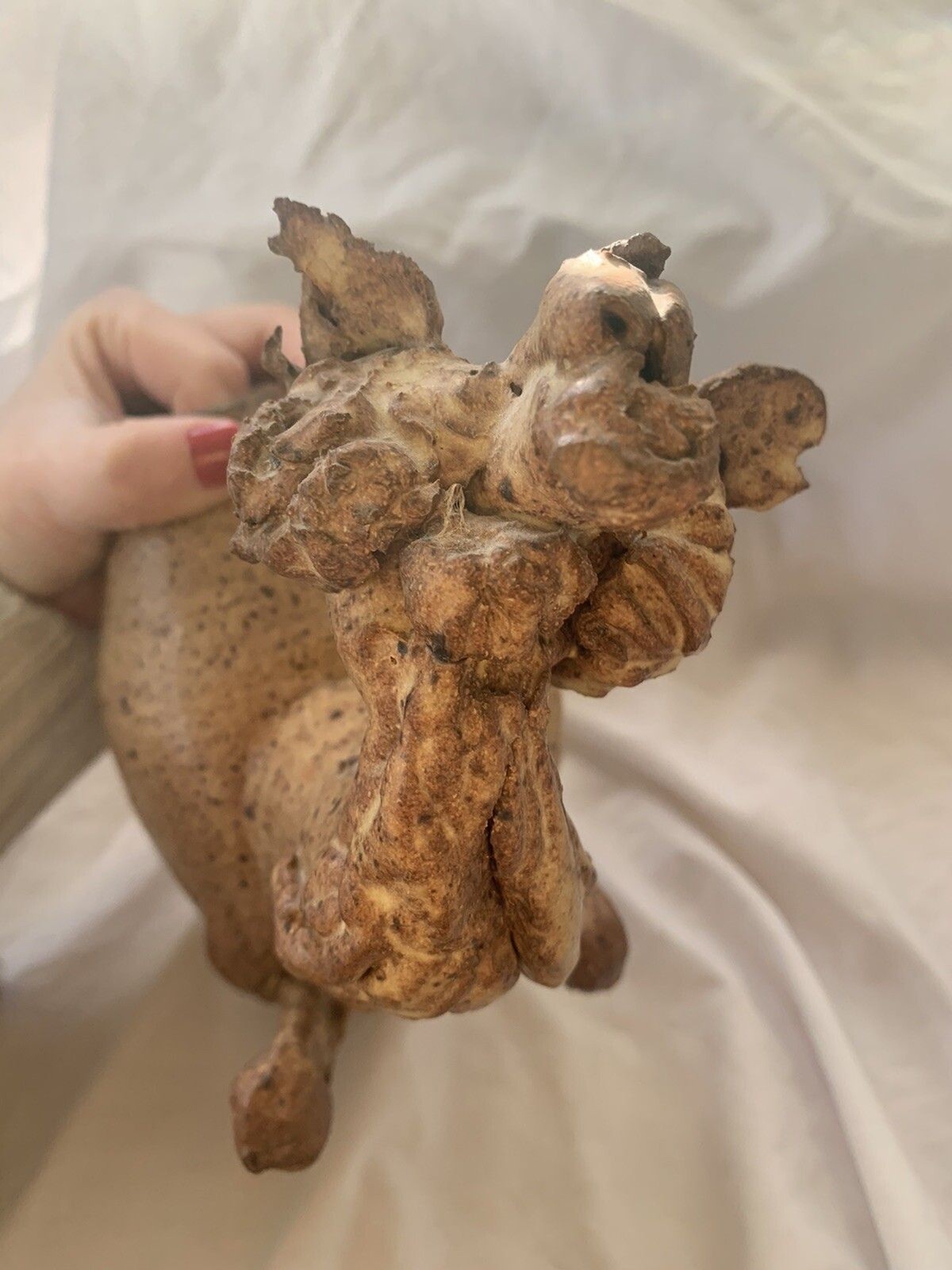 VTG Handmade Camel Sculpture Art Pottery Large Heavy Rustic Primitive 9.5”
