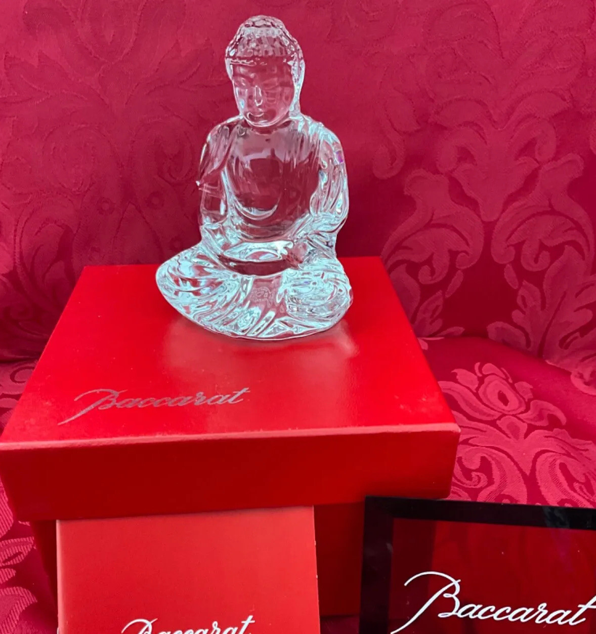 NIB NEW FLAWLESS Exceptional BACCARAT France Art Glass Crystal BUDDHA Figurine
