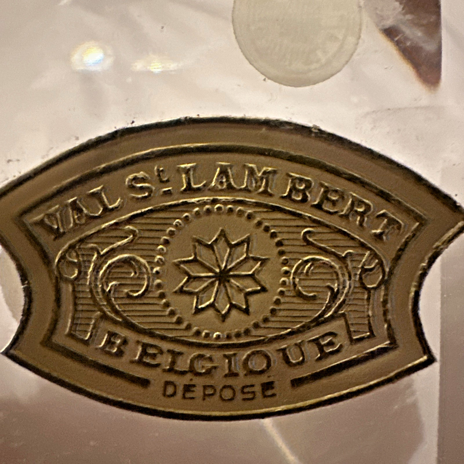 Rare Val St. Lambert Vintage Crystal Ashtray with Original Stickers
