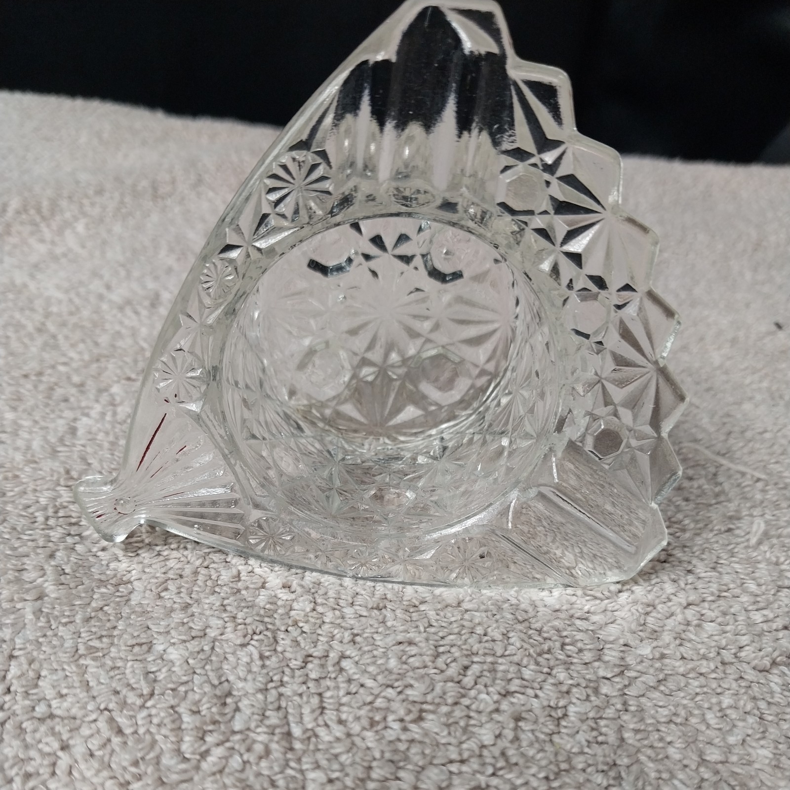 Vintage Fenton Daisy And Button Top Hat Clear Glass ashtray Holder Large