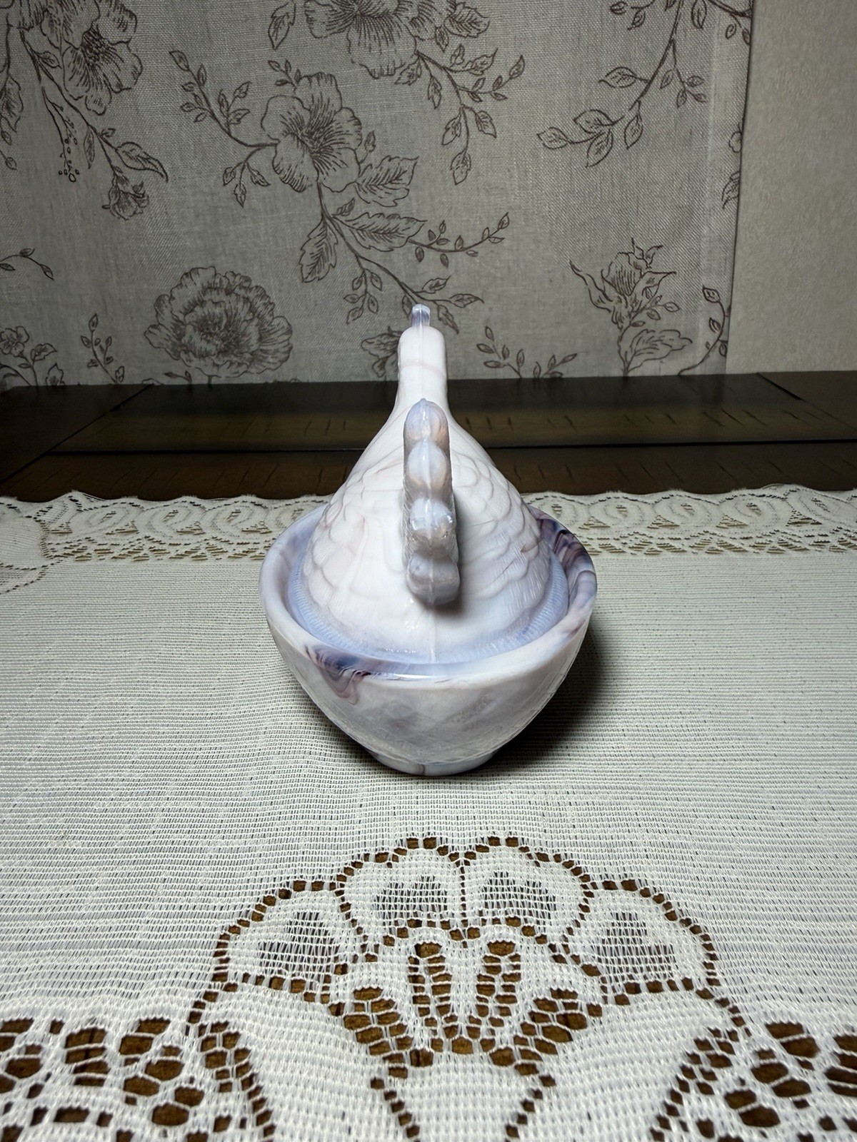 Hsinchu Vintage Purple Slag Hen On Nest 4.5 Inch MINT