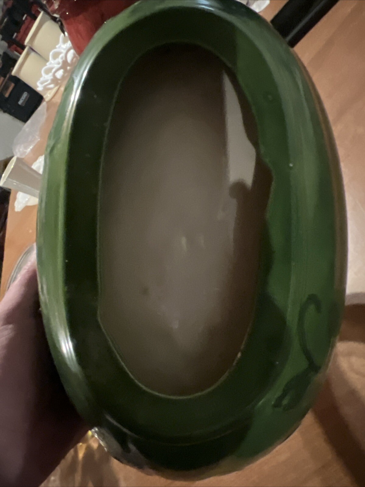 ceramic watermelon basket 11 3/8 Inches Long And 7 1/2 Inches Wide
