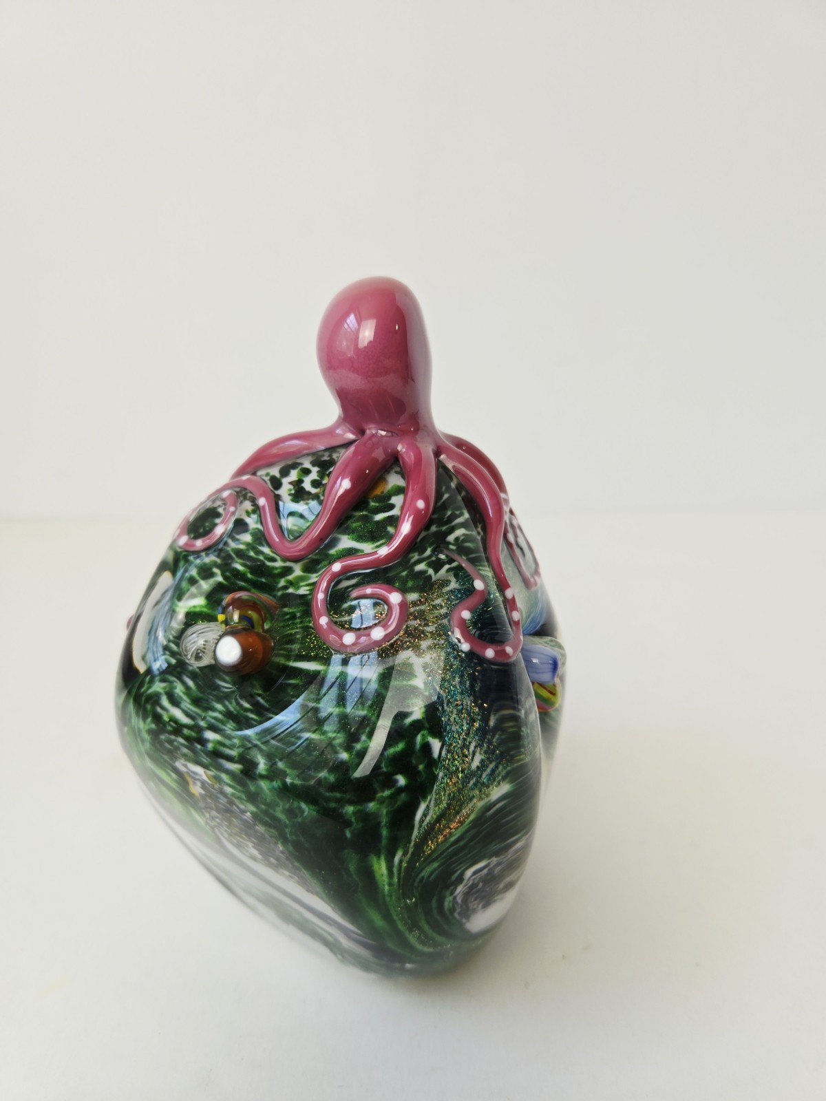 Glass Eye Studio paperweight octopus ocean nautical year 2000 5 1/2″