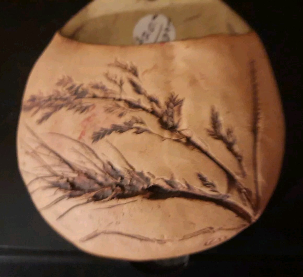 Artist Signed Pottery Wall Vase Wheat Design 1887 Olde Towne Hillsboro