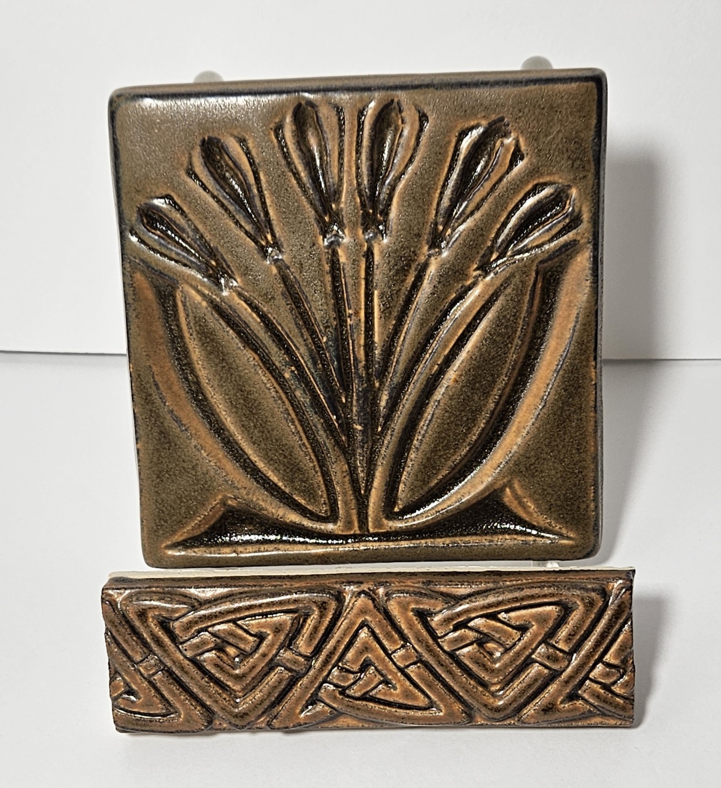 2 Motawi Tileworks Art Pottery Relief Tiles Ann Arbor Michigan