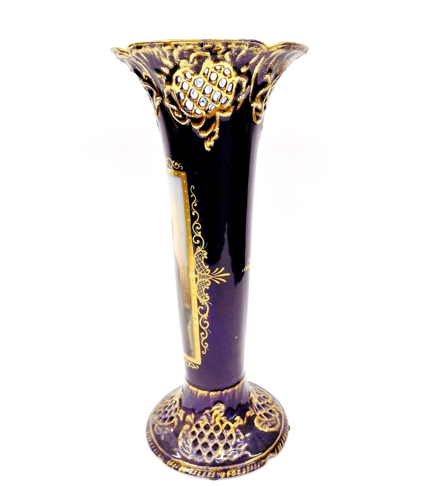 Exceptional Antique Rudolstadt German Hand Painted Portrait Vase Depicting Ruth