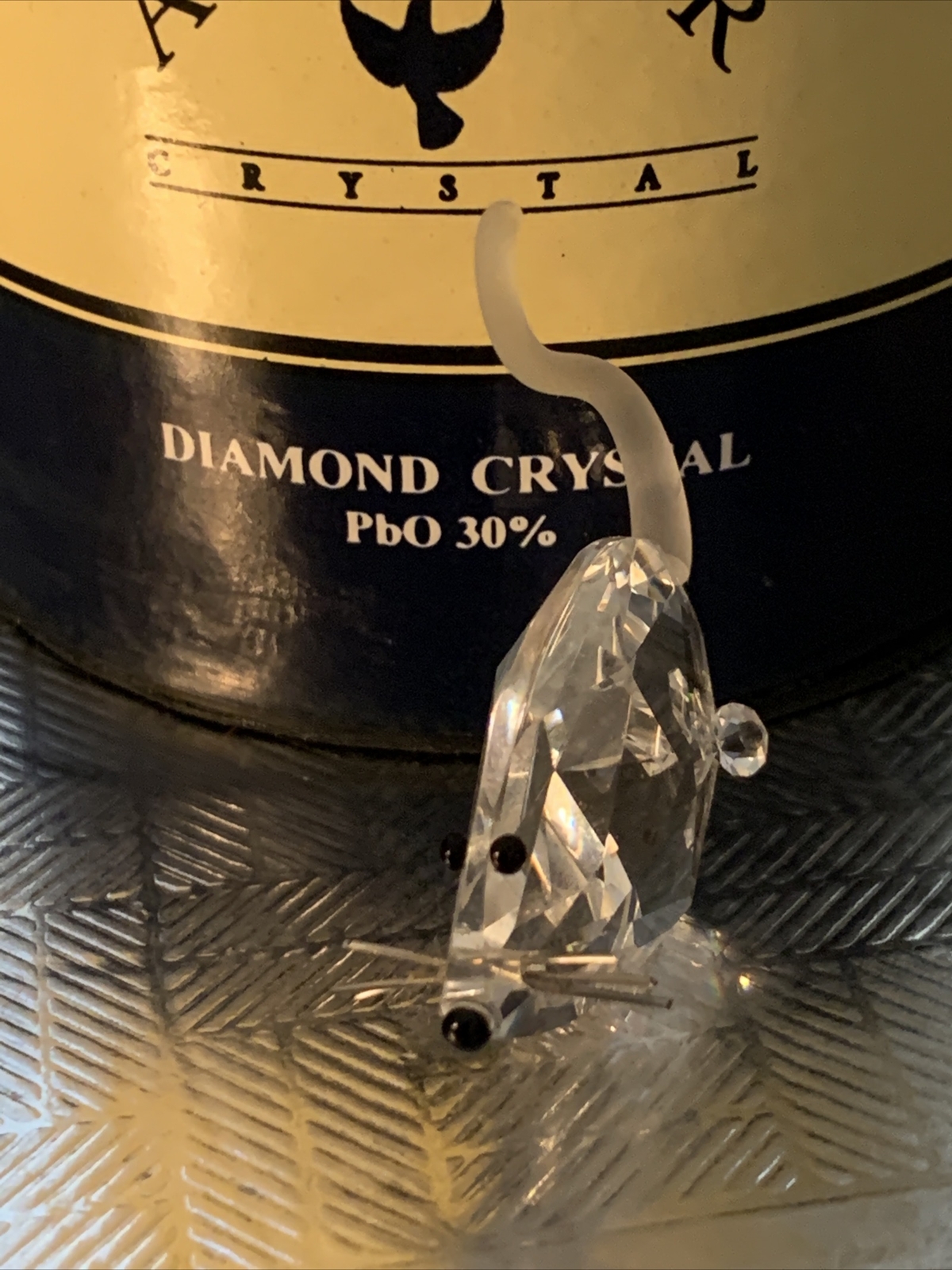 NEW IN BOX ASFOUR DIAMOND CRYSTAL MOUSE MICE FIGURINE STATUE