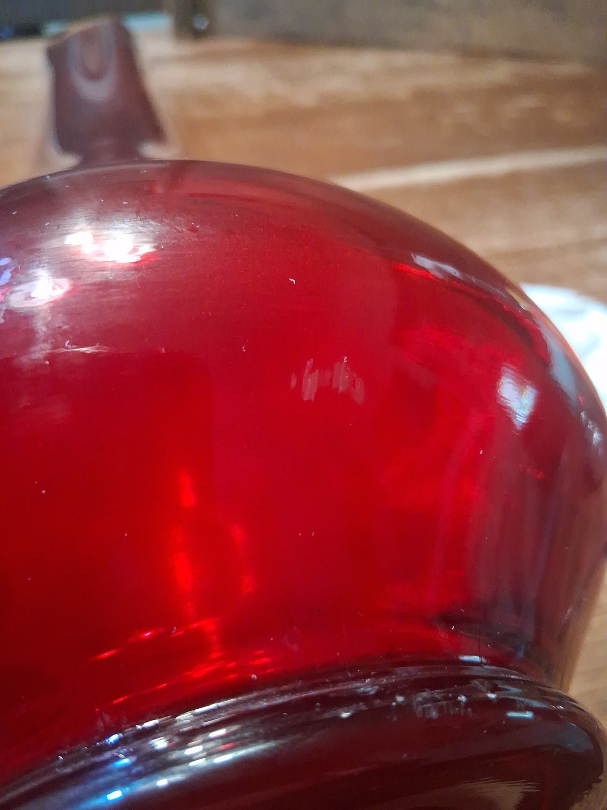 Vintage Large LE Smith 25″ Red Glass Swung Vase