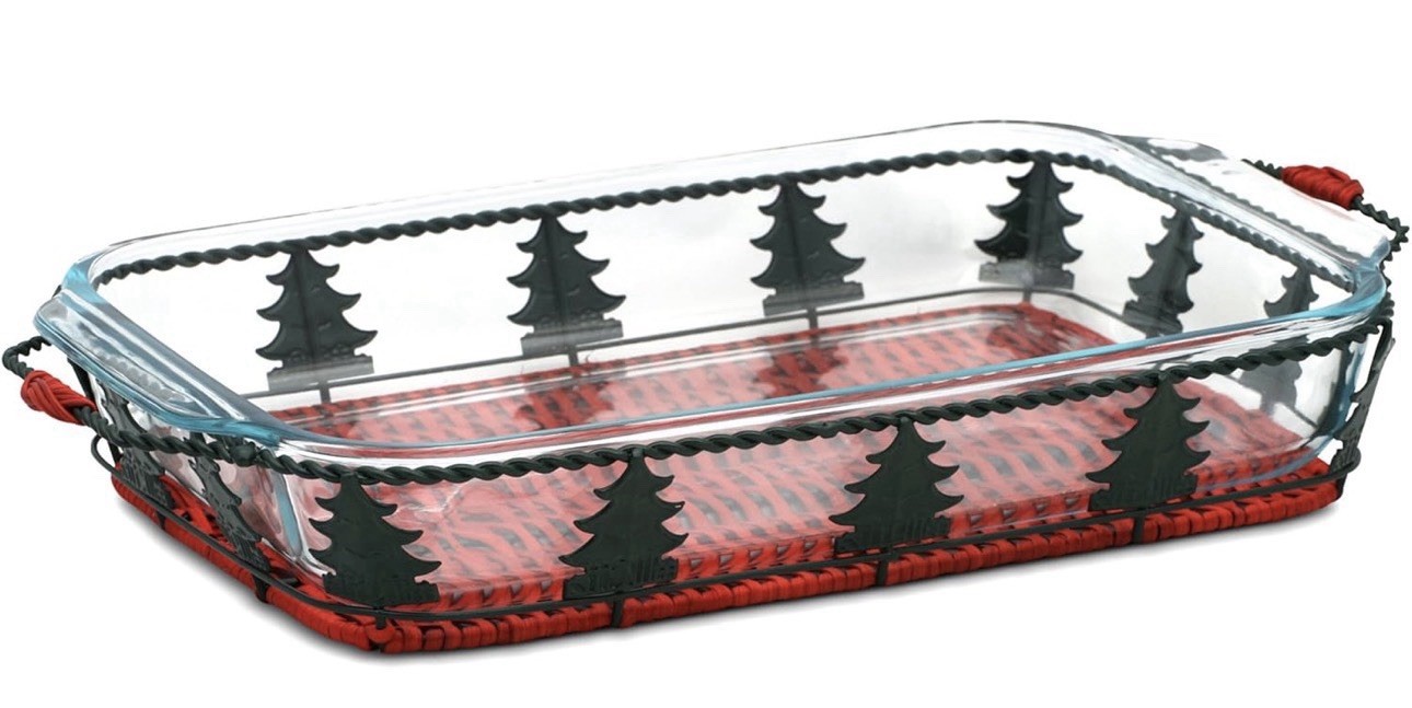 Pyrex * 2 Piece * Basket/Server * 9×13 Baking Dish * Limited Edition🌲 Trees