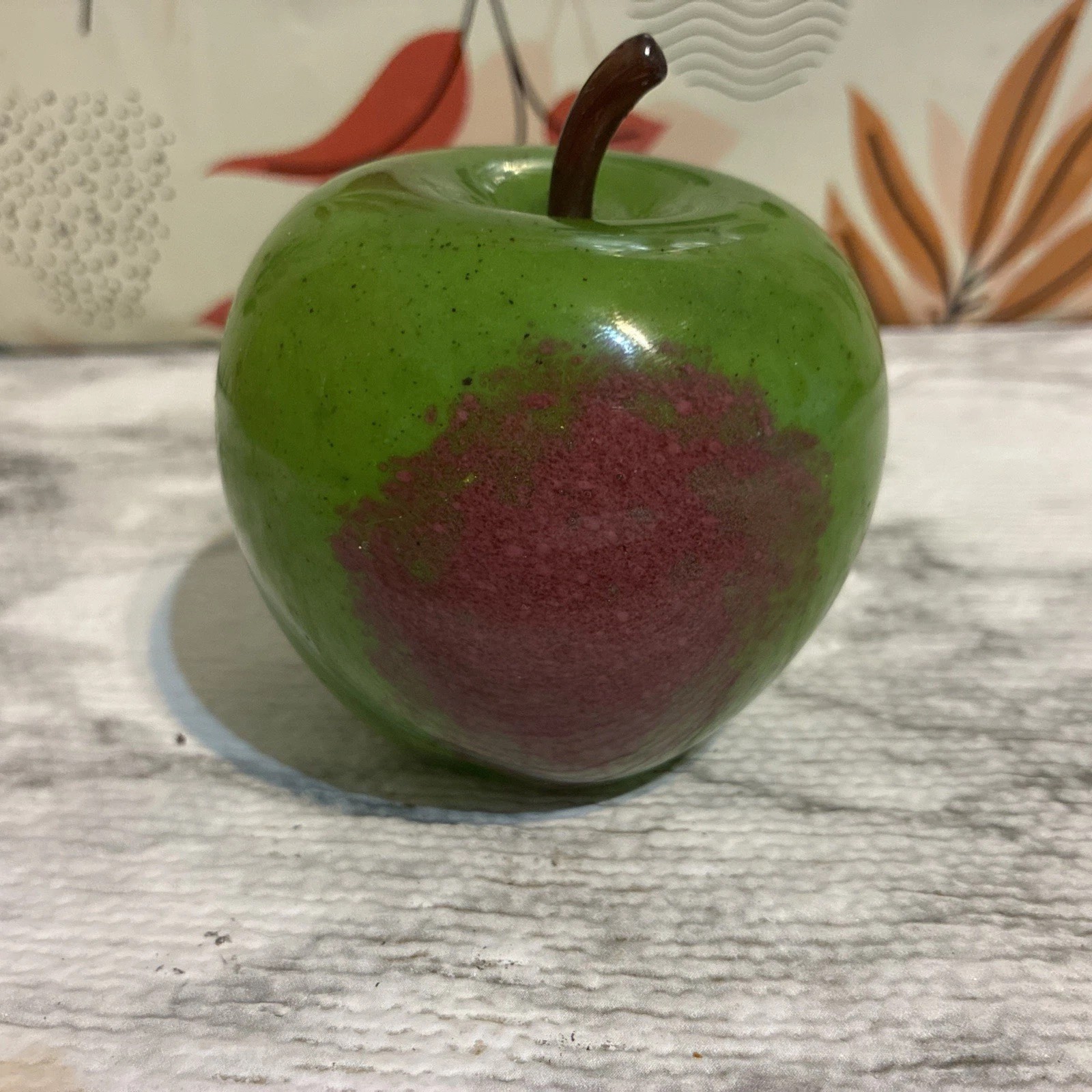 Glass Apple From Langham England Green/Red