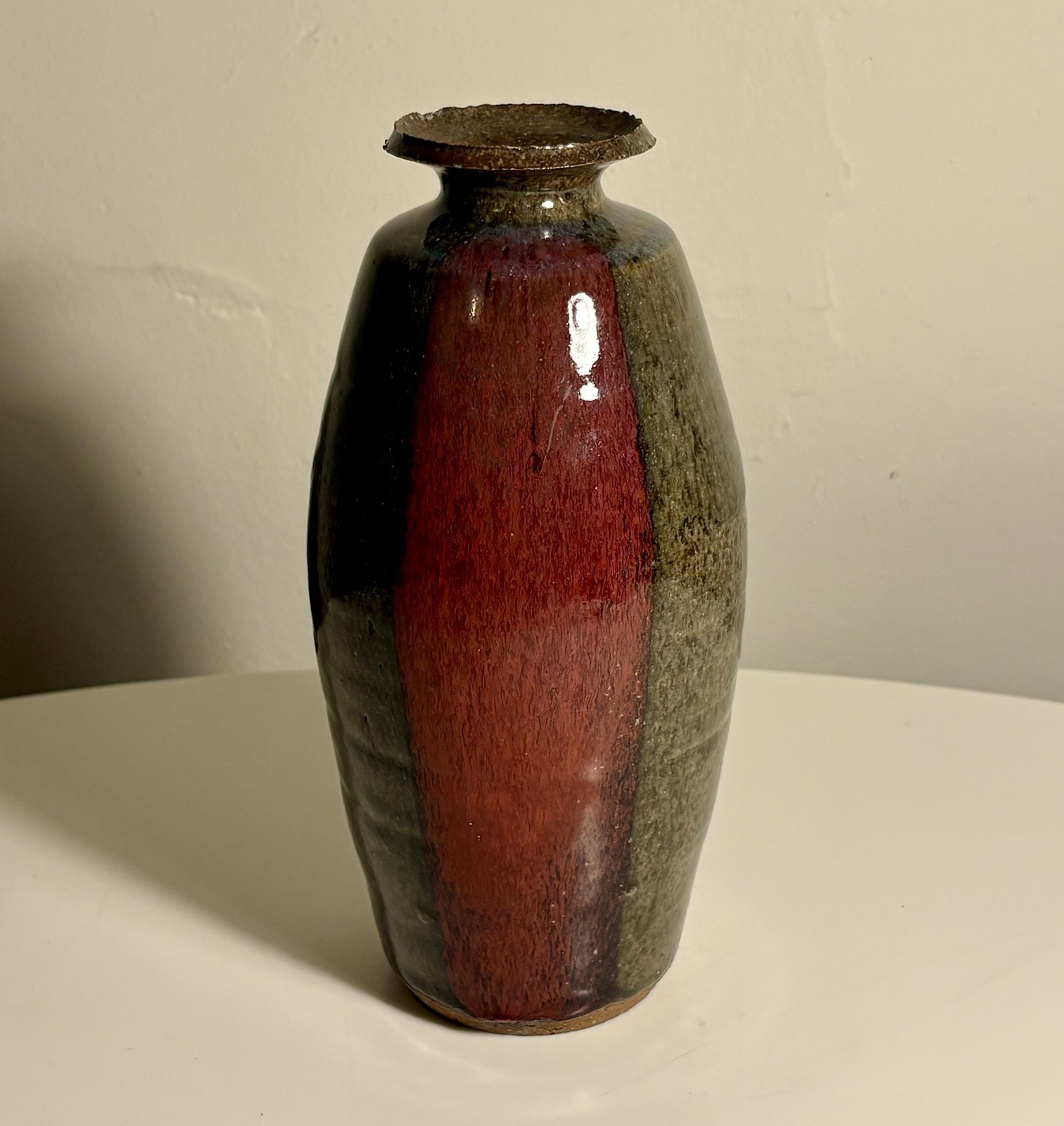 Franz Kriwanek Vintage MCM Handmade Vase 9” Silverton Mountain Pottery Colorado