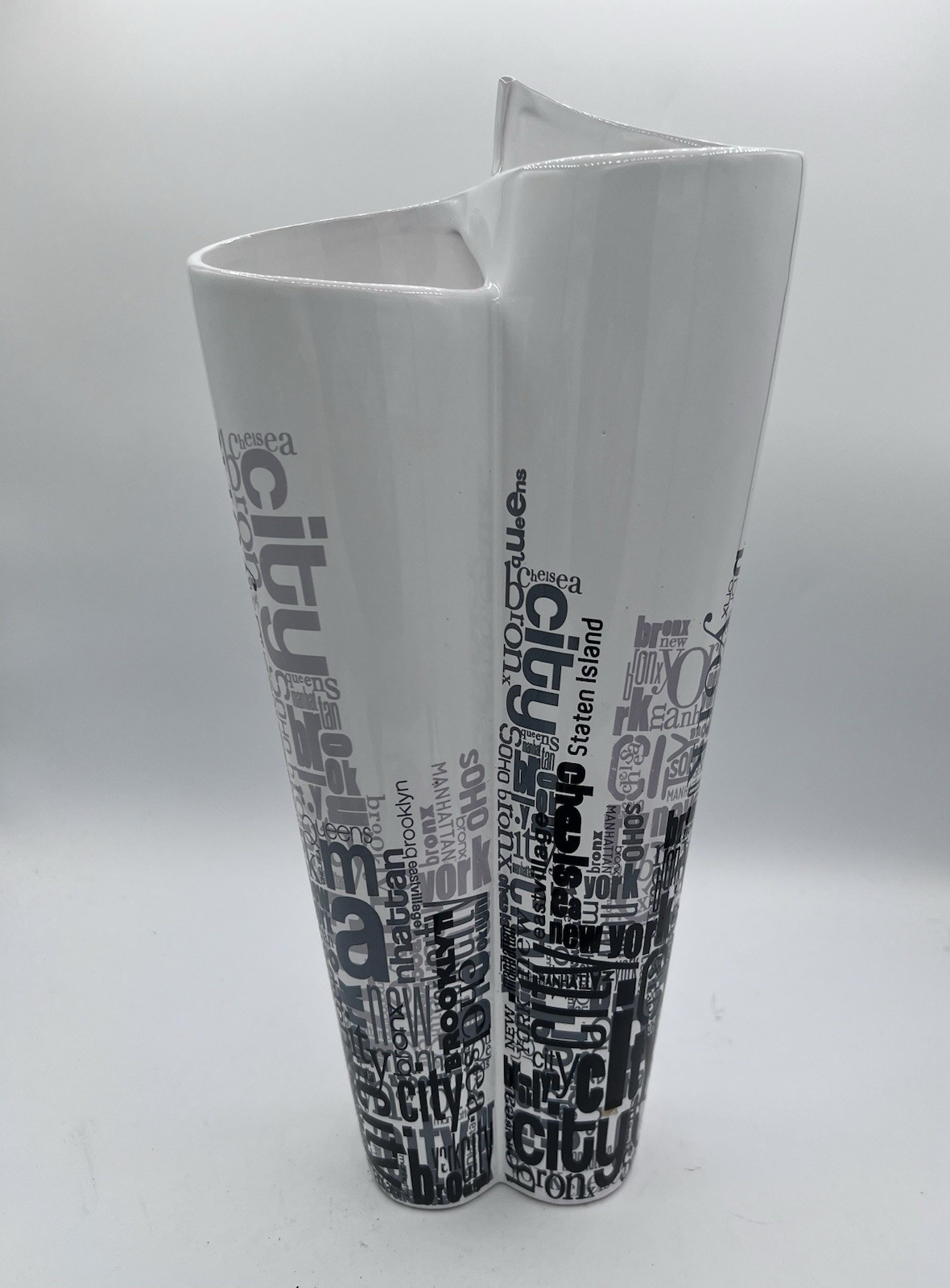 New York Studio ceramic vase 14.5 inches Double Barrel
