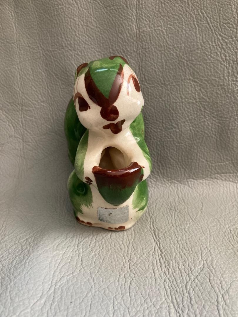 Vintage CALIFORNIA Pottery RIO HONDO Squirrel Toothpick Holder with Label