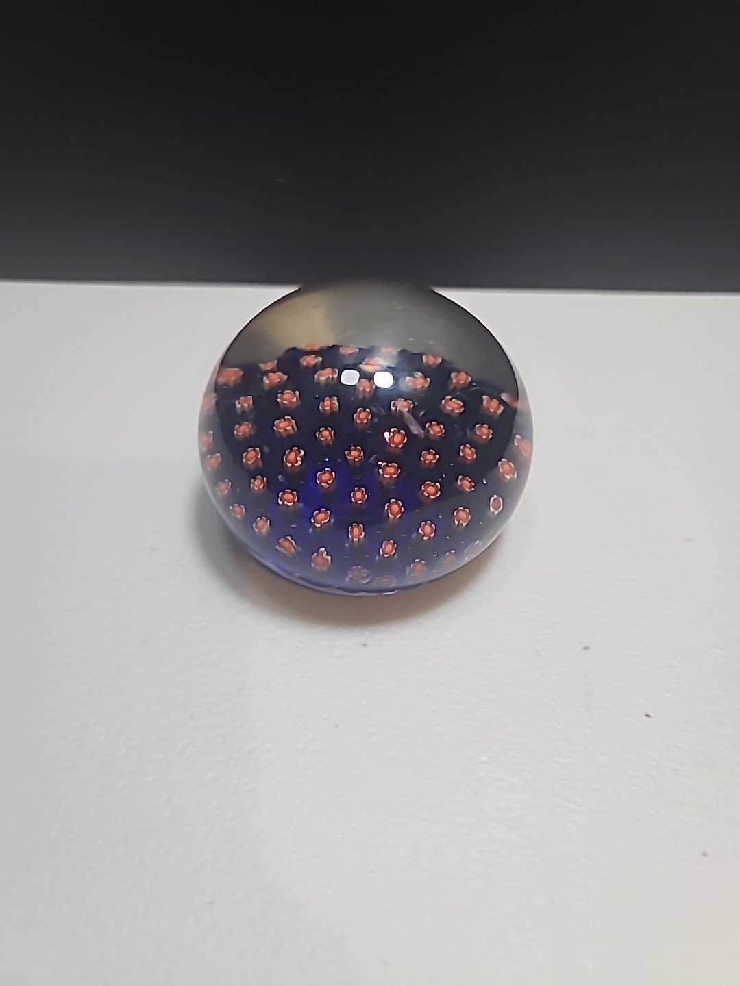 Vintage Art Glass Millefiori Murano Glass Paperweight 2 3/4 Inch 20 Oz