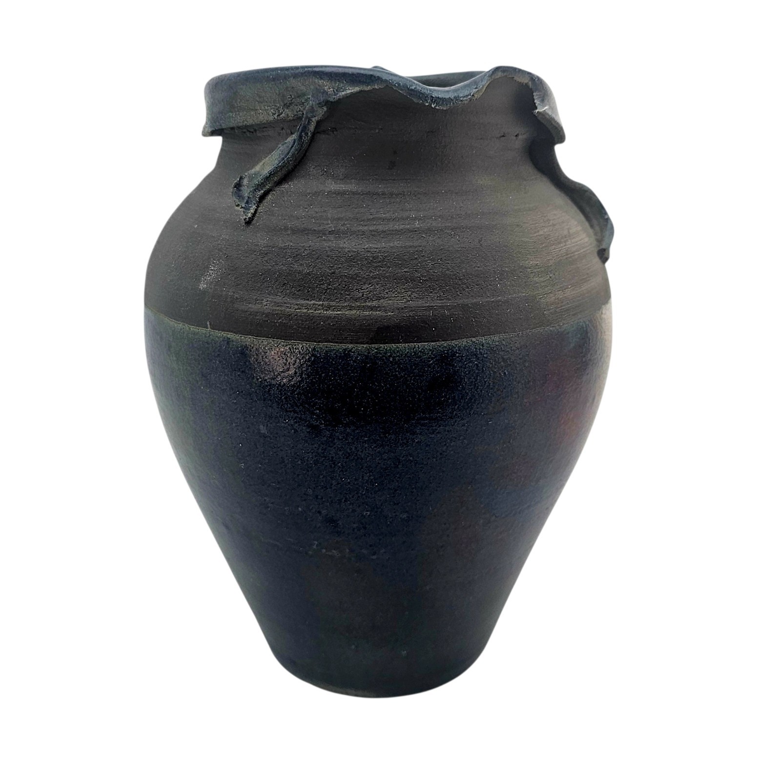 VTG Sculptural Studio Pottery Vessel Hand Thrown Stoneware Modernist 9″