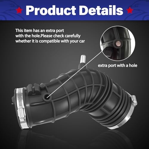 1pc Engine Air Cleaner Intake Hose Duct Tube Boot with Clamps Compatible with