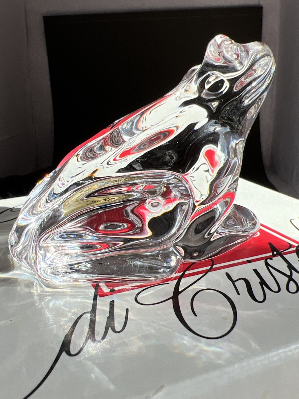 FROG Paperweight Royal Crystal Rock RCR Italy Figurine Cute