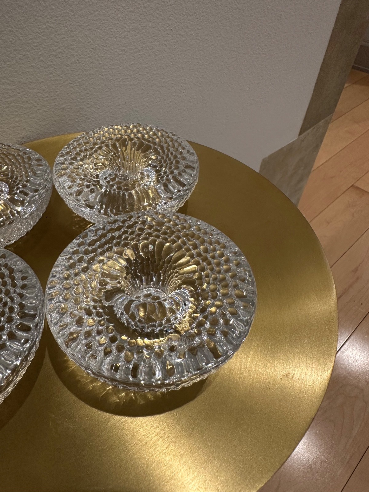 Rosenthal 4 x Candle Stick Holders Bubbled Glass 3″