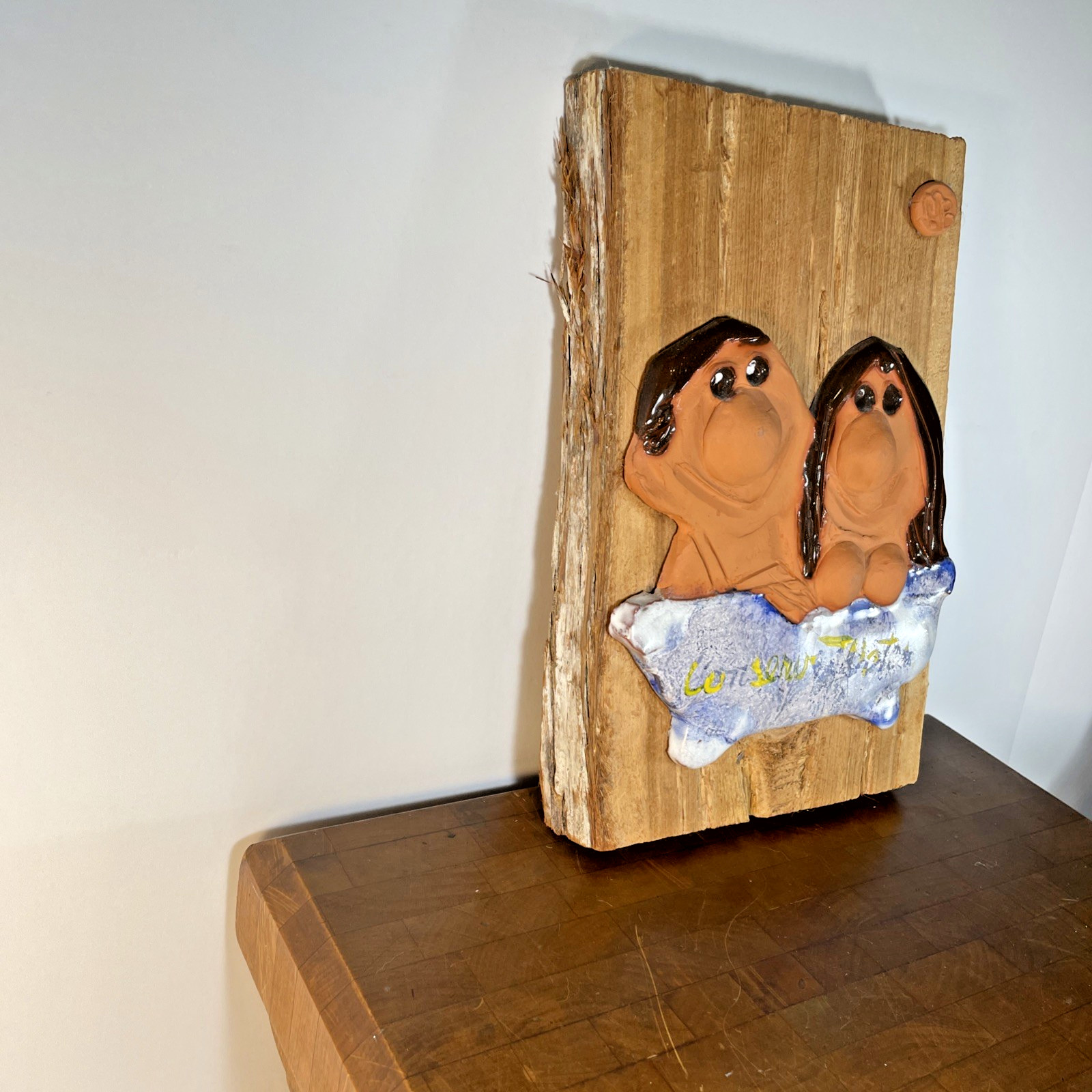 Vintage Mary Blakley Ceramics Bathtub 1960’s-70’s Driftwood Plaque MCM Miami