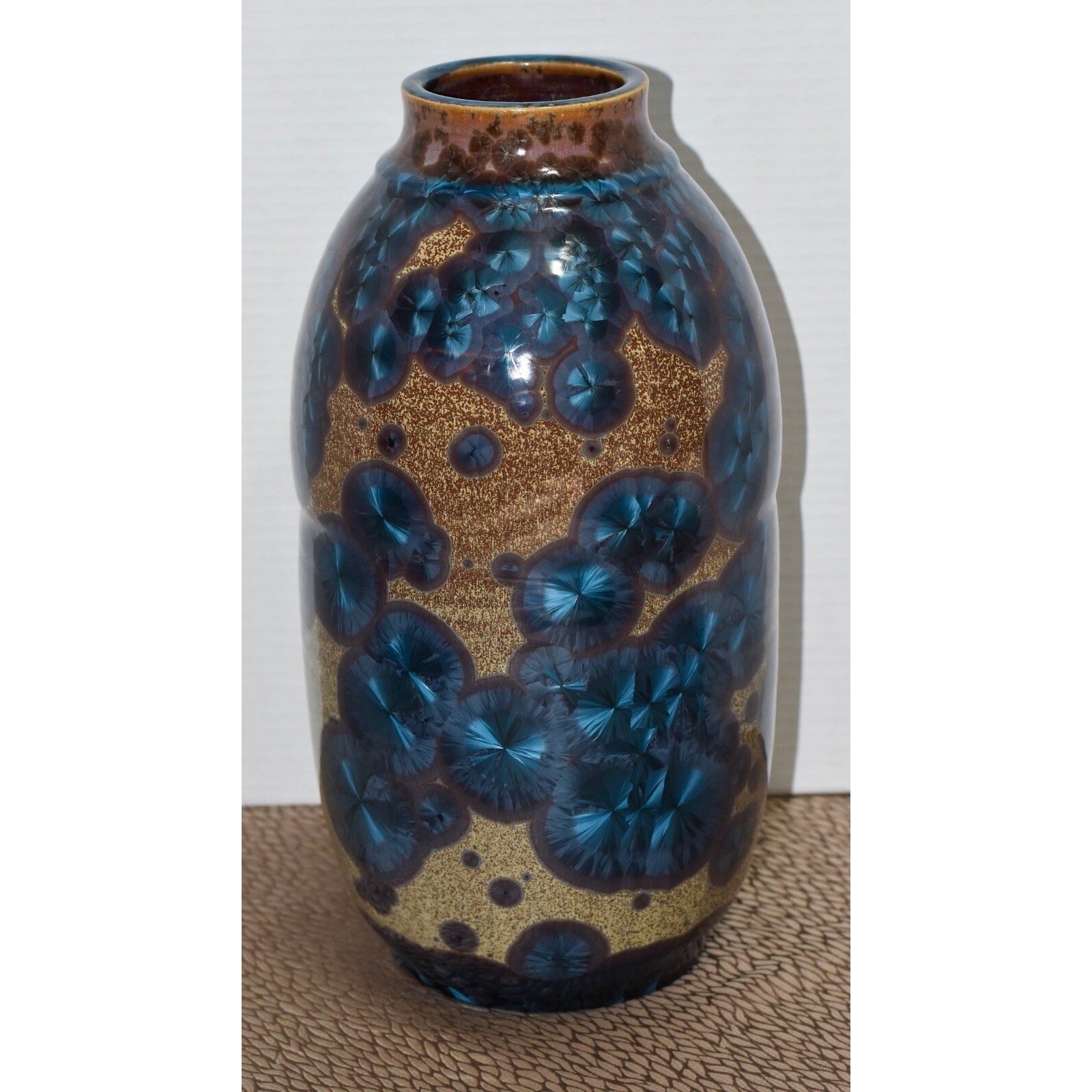Signed Arts & Crafts Revival Crystalline Glaze Studio Pottery / Porcelain Vase
