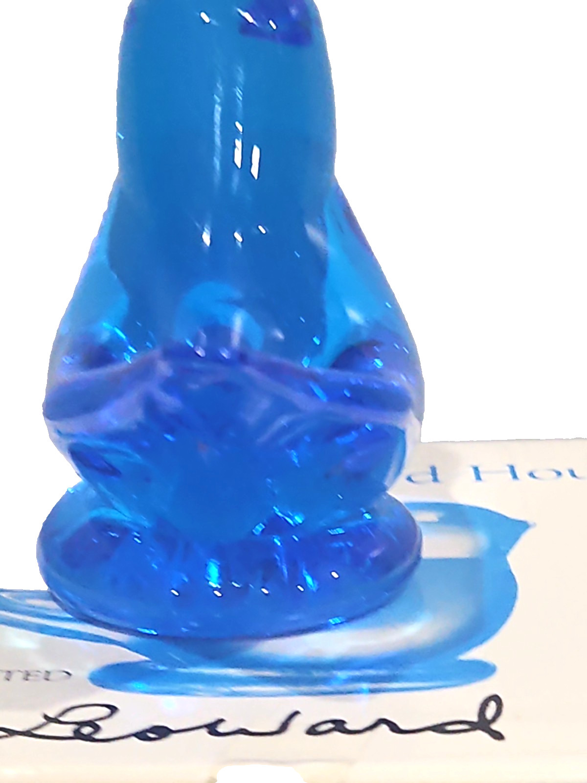 Vtg Leo Ward Bluebird of Happiness Art Glass Figurine Signed Dated 1996 with Box