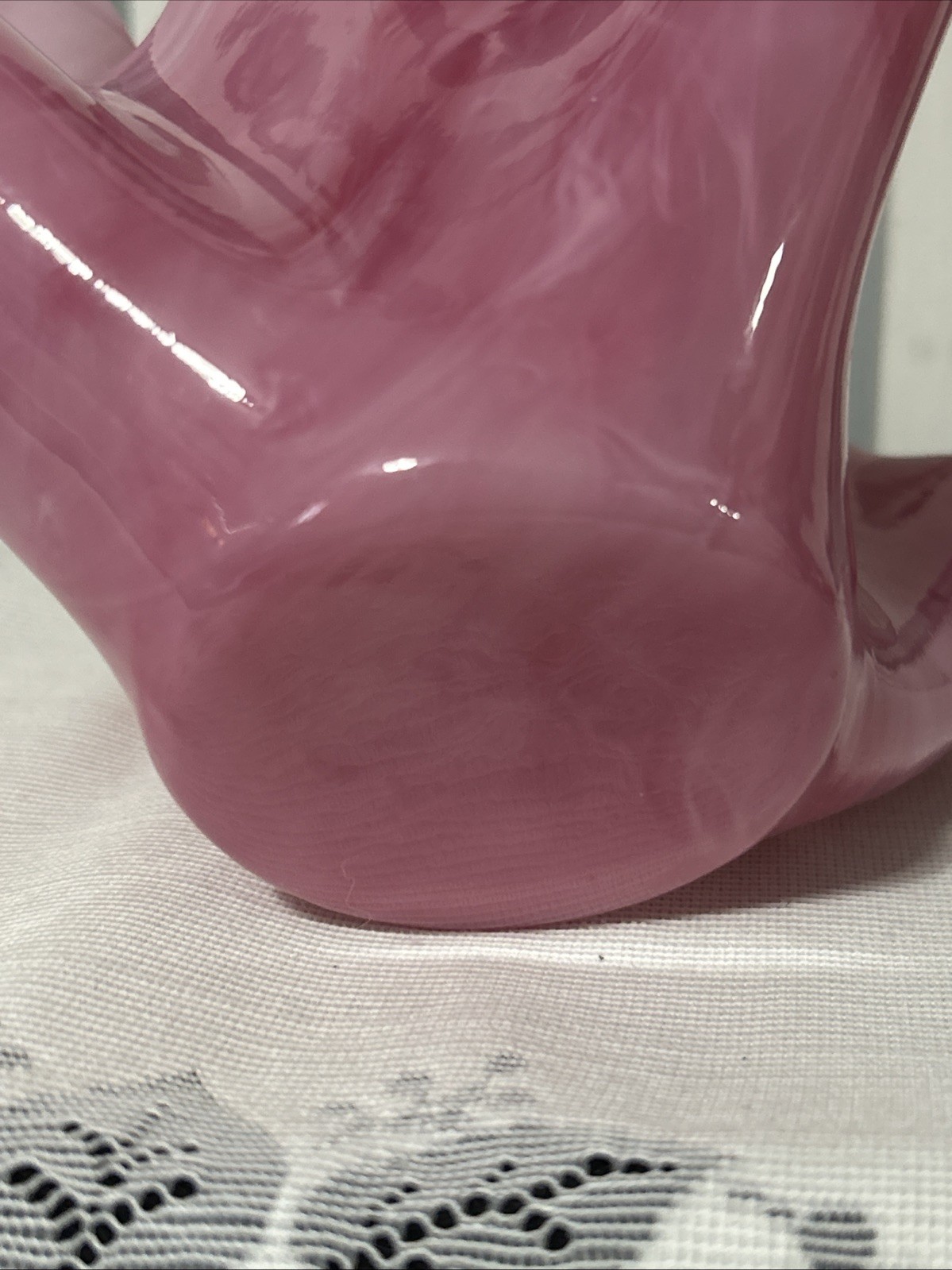Art, Glass Handkerchief Style Vase or Votive Holder Pink 4.5”T X 2.5”W Unmarked